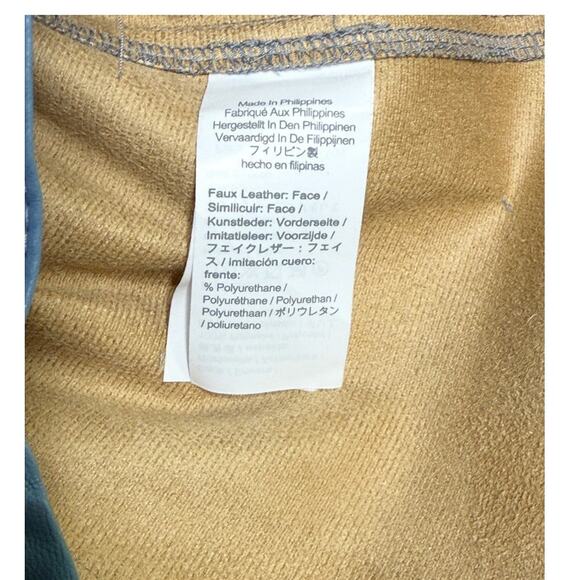 J.Crew Slim Fit ShortSleeve Faux Leather Shirt Snap Button Down 4 Dusty Sea Blue - Picture 9 of 15